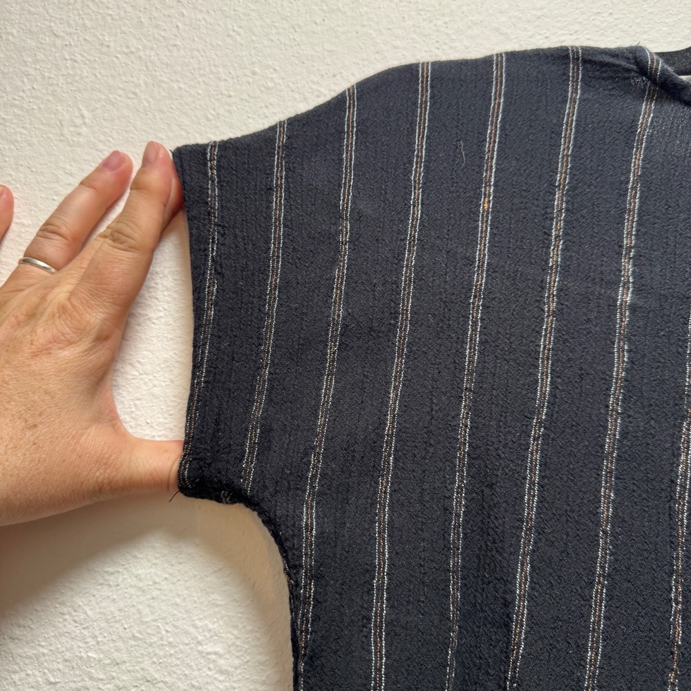 Fat Face Blue Cap Sleeve Button Down Shirt - Picture 8 of 8